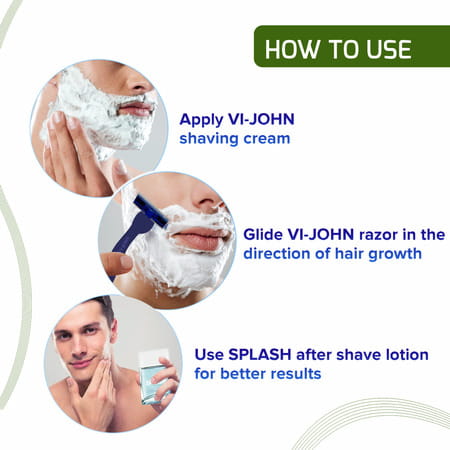 Vi-John Icy Mint Shaving Cream With Tea Tree Oil And Bacti-Guard 125g - Pack Of 2