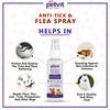 Petvit Anti-Tick & Flea Spray With Lemongrass Oil Tea Tree Oil For All Breed Dog & Cat 100Ml