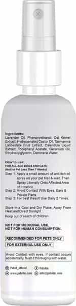 Petvit Anti-Tick & Flea Spray With Lemongrass Oil Tea Tree Oil For All Breed Dog & Cat 100Ml
