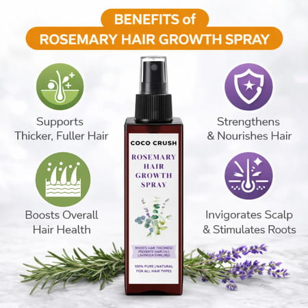 Coco Crush Rosemary Hair Growth Spray 100Ml | Leave-In | Rosemary & Lavender | 8-Week Supply