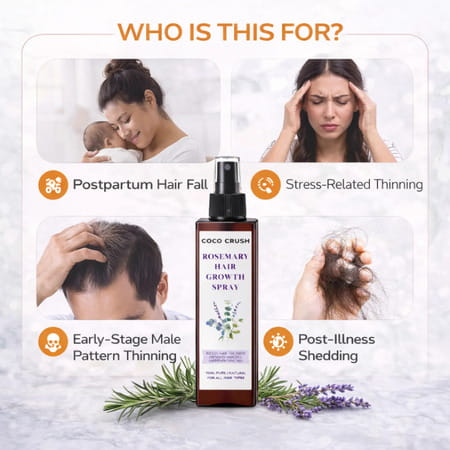 Coco Crush Rosemary Hair Growth Spray 100Ml | Leave-In | Rosemary & Lavender | 8-Week Supply