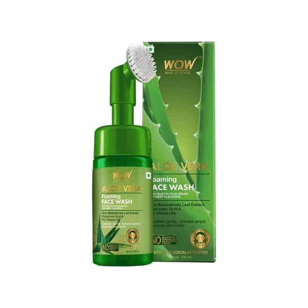 Wow Skin Science Aloe Vera Foaming Face Wash ( With Brush ) - 100Ml