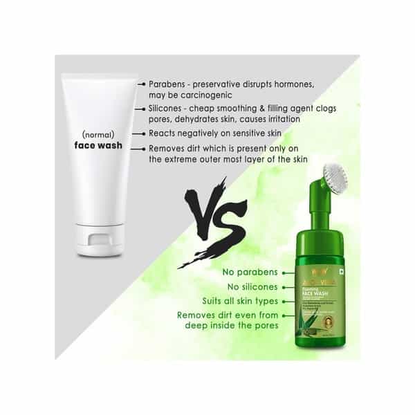 Wow Skin Science Aloe Vera Foaming Face Wash ( With Brush ) - 100Ml