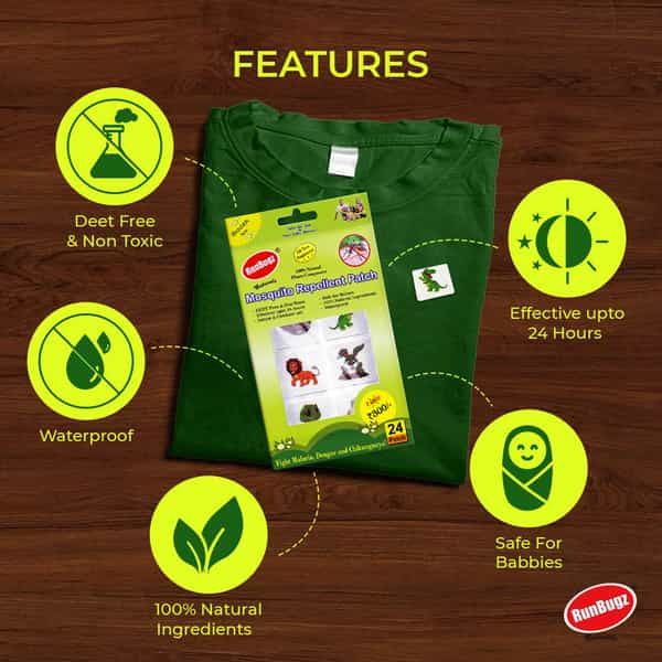 Runbugz Mosquito Repellent Cute Animal Patches For Babies 24 Patches