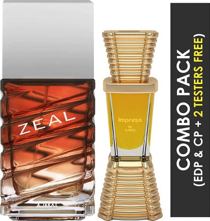 Ajmal Zeal Eau De Parfum 100ml Perfume For Men And Impress Cp Oil Alcohol-Free Attar 10ml For Men