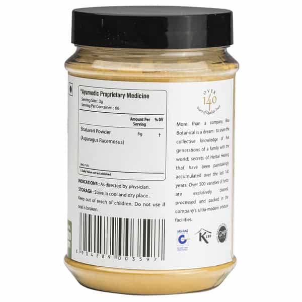Bixa Botanical Shatavari Root Powder | Women's Wellness | Natural Pure Herbs Uterine Tonic 200G