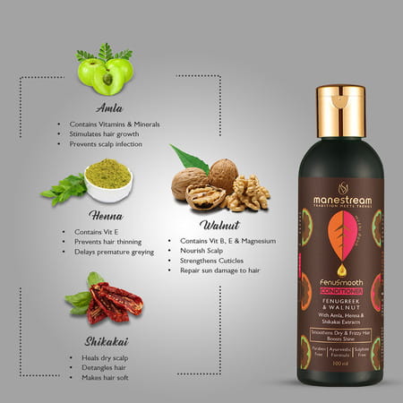 Manestream Fenusmooth Ayurvedic Conditioner Wth Fenugreek & Walnut (100 Ml)