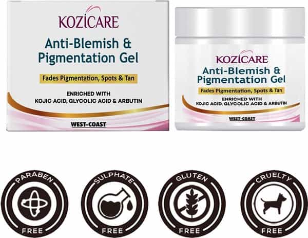 Kozicare Anti-Blemish & Pigmentation Gel For Fades Pigmentation Spots & Tan - 50Gm