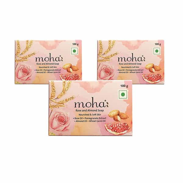 Moha Rose & Almond Soap 100 Gm (Pack Of 3)