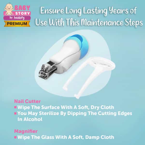Baby Story Nail Cutter With Zoom Lens (Sky Blue)100G