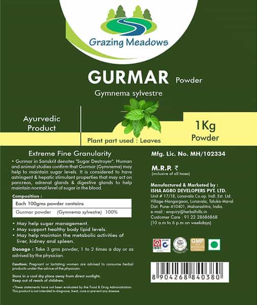 Grazing Meadows Gurmar Powder - 1 Kg (Pack Of 2)