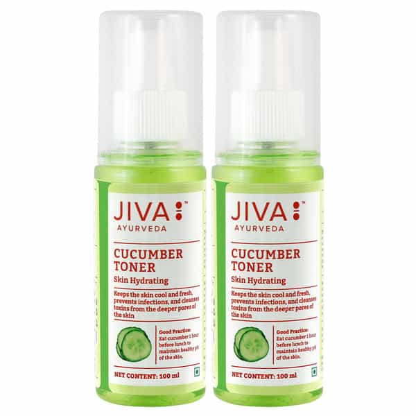 Jiva Cucumber Toner|100% Pure & Natural|Keep Your Skin Cool - 100Ml (Pack Of 2)