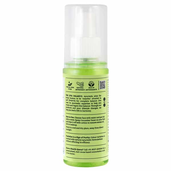 Jiva Cucumber Toner|100% Pure & Natural|Keep Your Skin Cool - 100Ml (Pack Of 2)