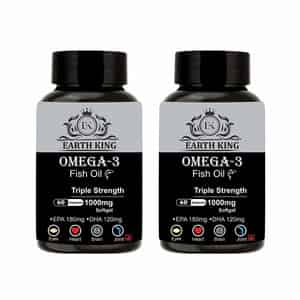 Earth King Triple Strength Omega 3 Fish Oil - 1000mg - 120 Capsules (pack Of 2)