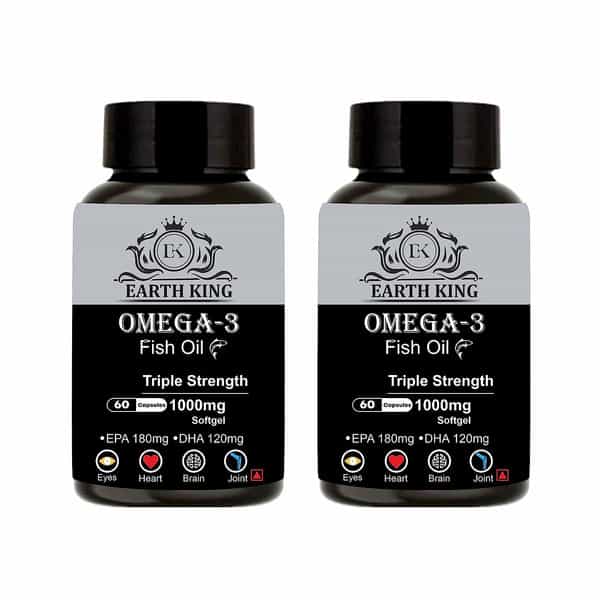 Earth King Triple Strength Omega 3 Fish Oil - 1000Mg - 120 Capsules (Pack Of 2)