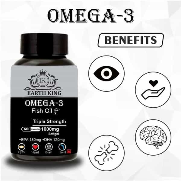 Earth King Triple Strength Omega 3 Fish Oil - 1000Mg - 120 Capsules (Pack Of 2)