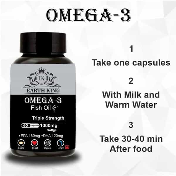 Earth King Triple Strength Omega 3 Fish Oil - 1000Mg - 120 Capsules (Pack Of 2)