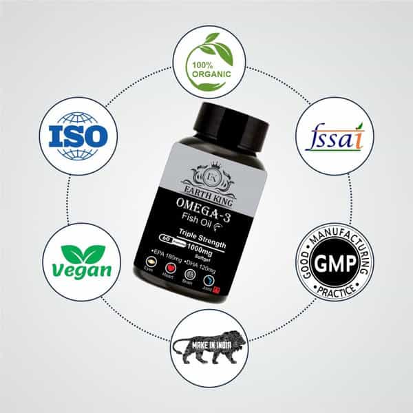 Earth King Triple Strength Omega 3 Fish Oil - 1000Mg - 120 Capsules (Pack Of 2)