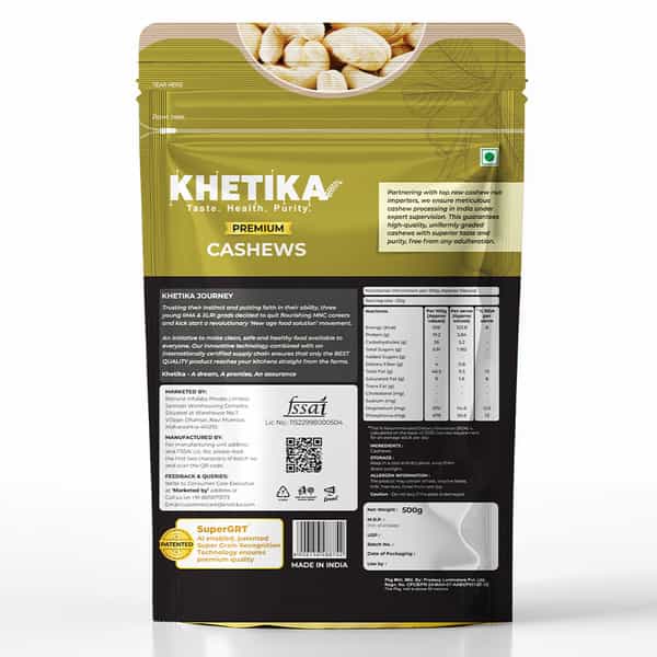 Khetika Premium Cashew Pouch 500G