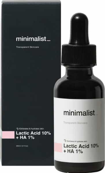 Minimalist Lactic Acid 10% Exfoliant For Acne Scars Even Tone & Texture With Hyaluronic Acid (30Ml)