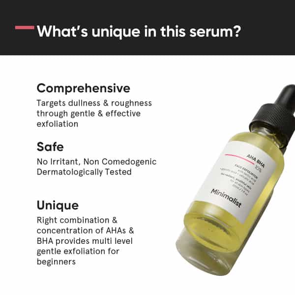Minimalist Lactic Acid 10% Exfoliant For Acne Scars Even Tone & Texture With Hyaluronic Acid (30Ml)