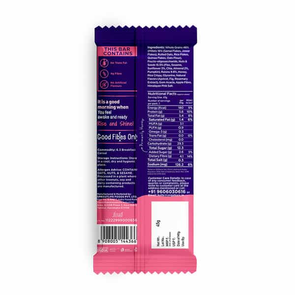 Yoga Bar Apricot Fig Breakfast Protein Bar 8G Protein 50G