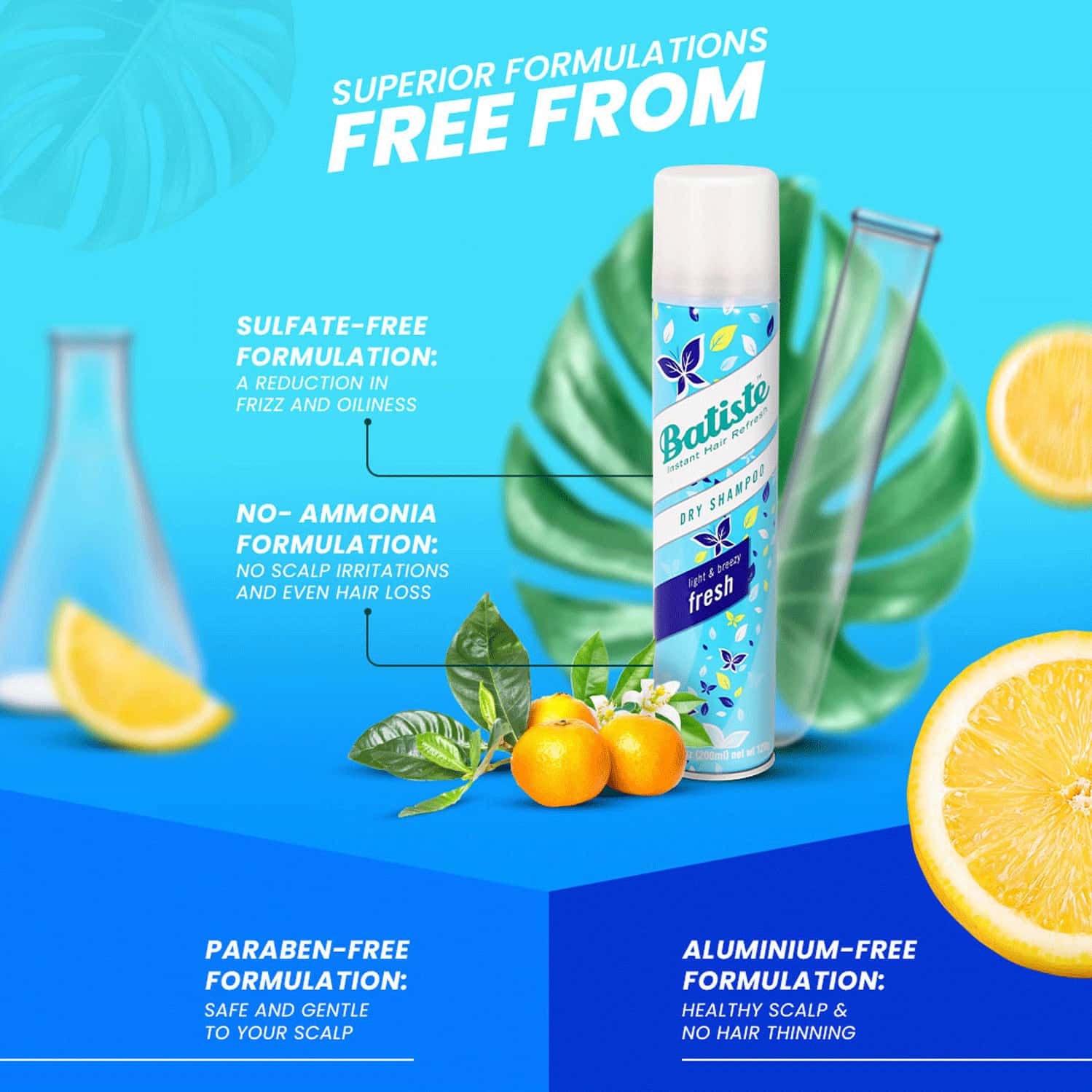 Buy BATISTE INSTANT HAIR REFRESH DRY SHAMPOO LIGHT & BREEZY FRESH