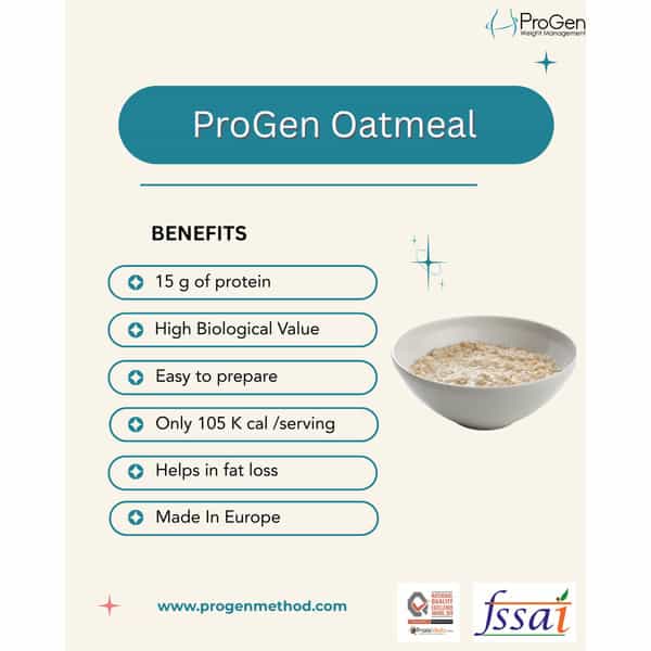 Progen Oatmeal | 15 G Of High Biological Value Protein Per Meal | Pack Of 7 | 105 Gm