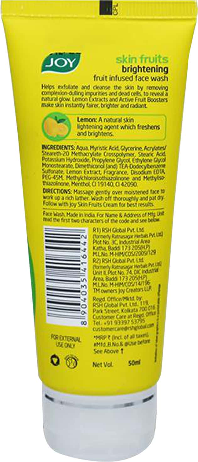 Buy JOY SKIN FRUITS FACEWASH 50 ML Online & Get Upto 60 OFF at PharmEasy