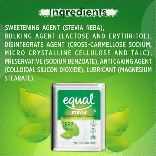Equal Sugar Free Green 100% Natural Sweetener And Sugar Substitute 100 Tablets - Pack Of 6