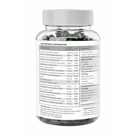 Briyo Revitalize - Energy Boost & Muscle Function Support: Enhances Energy Levels & Metabolism - 60n