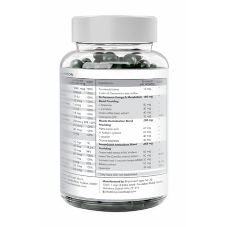 Briyo Revitalize - Energy Boost & Muscle Function Support: Enhances Energy Levels & Metabolism - 60n