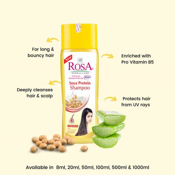 Rosa Soya Protein Shampoo With Pro- Vitamin B5 I For Shine | Long & Strong Hair I Set Of1- 1000Ml
