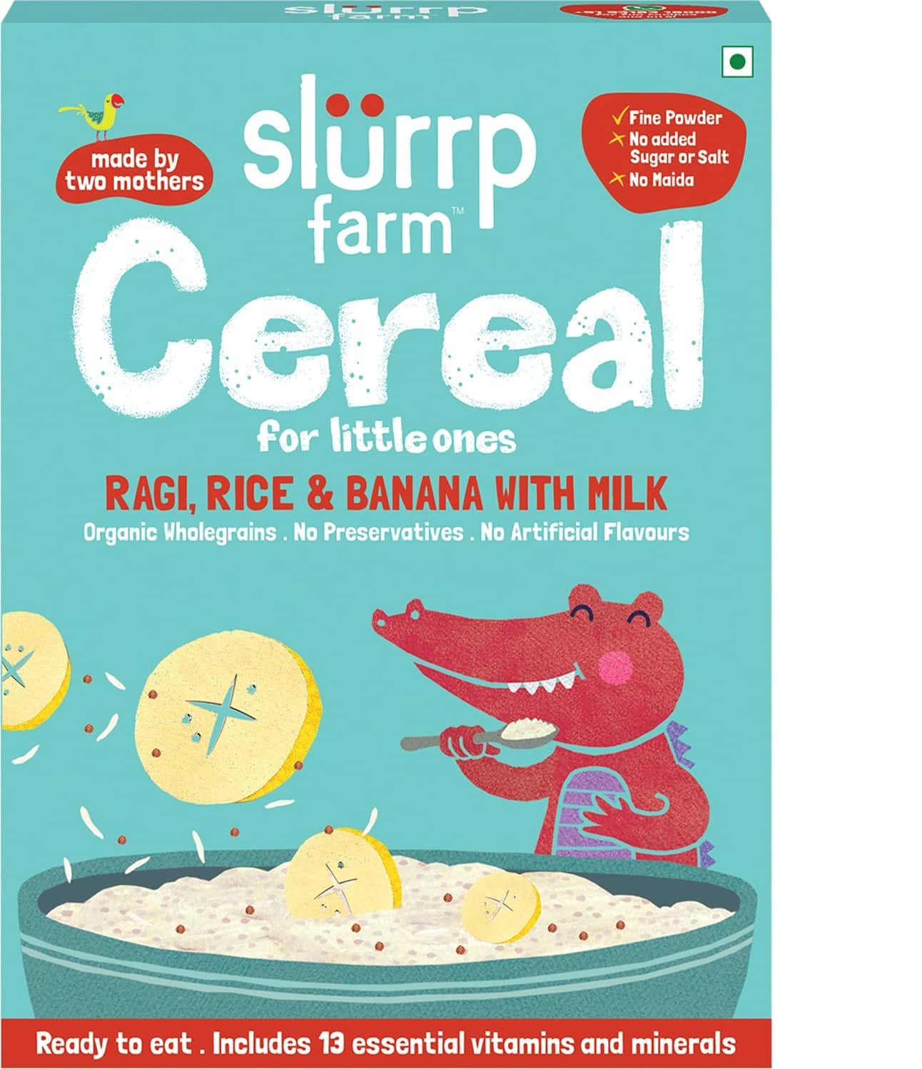 SLURRP FARM CEREAL FOR LITTLE ONES | READY TO EAT FOOD FOR BABY | NO PRESERVATIVES , NO ARTIFICIAL COLOURS , NO ADDED SUGAR | AVAILABLE IN DEFFRENT FLAVOURS | 200GM