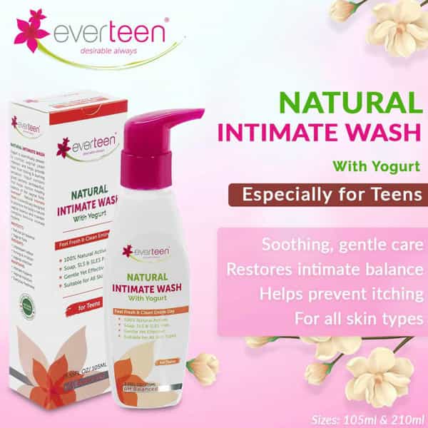 Everteen Yogurt Natural Intimate Wash For Feminine Intimate Hygiene In Teens 1 Pack- 105Ml