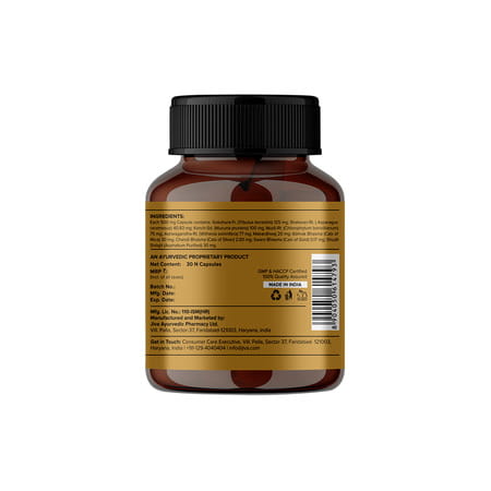 Jiva Ayurveda Gold Shilajit Boosts Stamina And Energy|Immunity Booster-30capsules (Pack Of 2)
