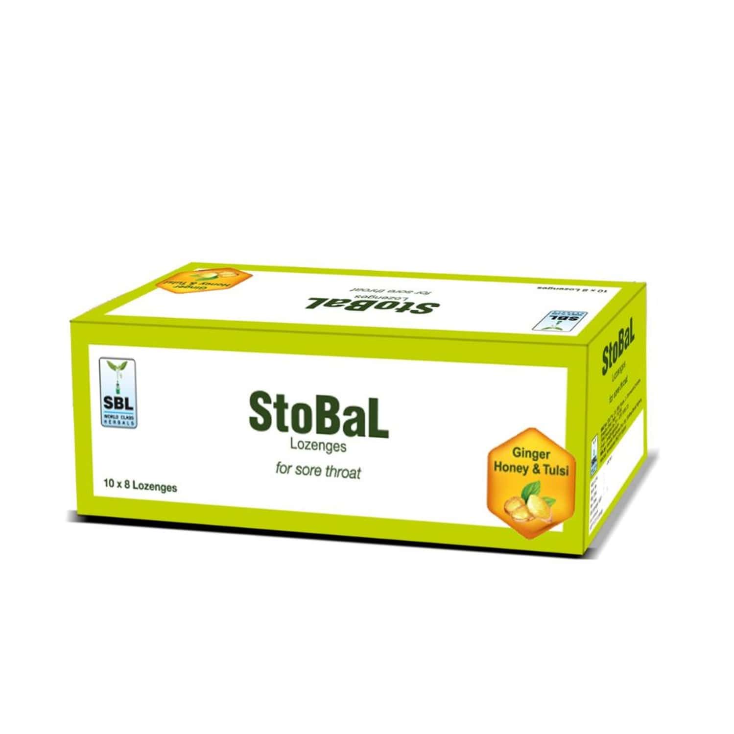 Sbl Stobal Lozenges (8 Each) Ginger Honey & Tulsi 10 Strips Pack Of 3