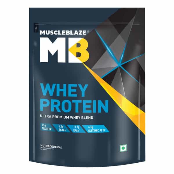 Muscleblaze 100% Whey Protein | Ultra Premium Whey Blend (Rich Milk Chocolate | 1 Kg / 2.2 Lb)