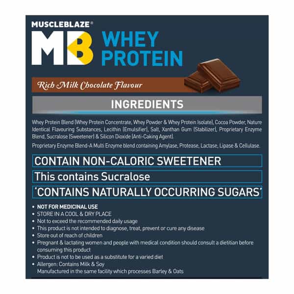 Muscleblaze 100% Whey Protein | Ultra Premium Whey Blend (Rich Milk Chocolate | 1 Kg / 2.2 Lb)