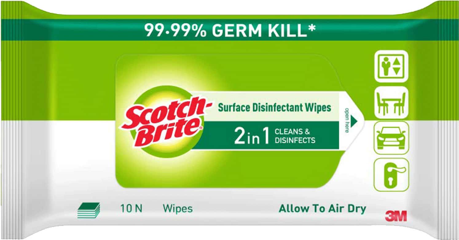 Scotch-Brite Surface Disinfectant Wipes Multipurpose Kitchen Home Office&Travel Large 10 Wipes