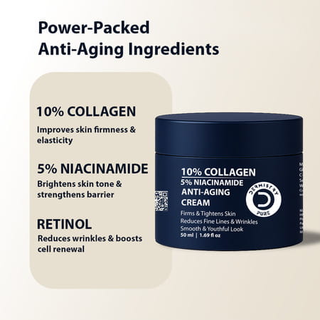 Dermistry 10% Collagen Skin Tightening Anti Aging Day Night Face Cream Ageing Lines Wrinkle 50ml