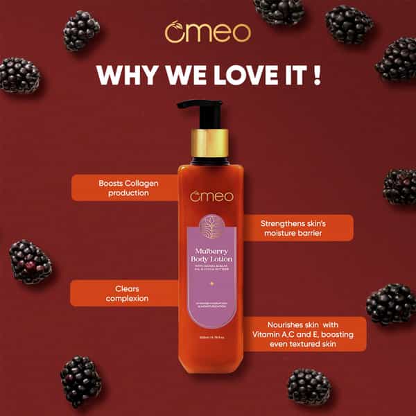 Omeo Mulberry Body Lotion For Dry Skin | For Men & Women (200Ml)