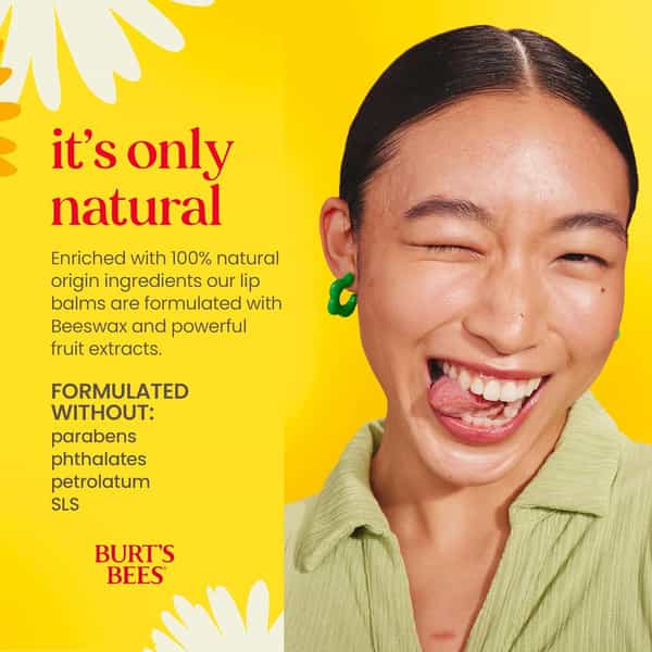 Burt's Bees Beeswax Lip Balm | Vitamin E & Peppermint | 4.25 G | Pack Of 4