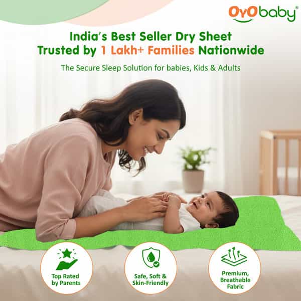 Oyo Baby- Waterproof Baby Bed Protector For Anti-Piling Fleece Pack Of 2 (140Cmx100cm) Light Green