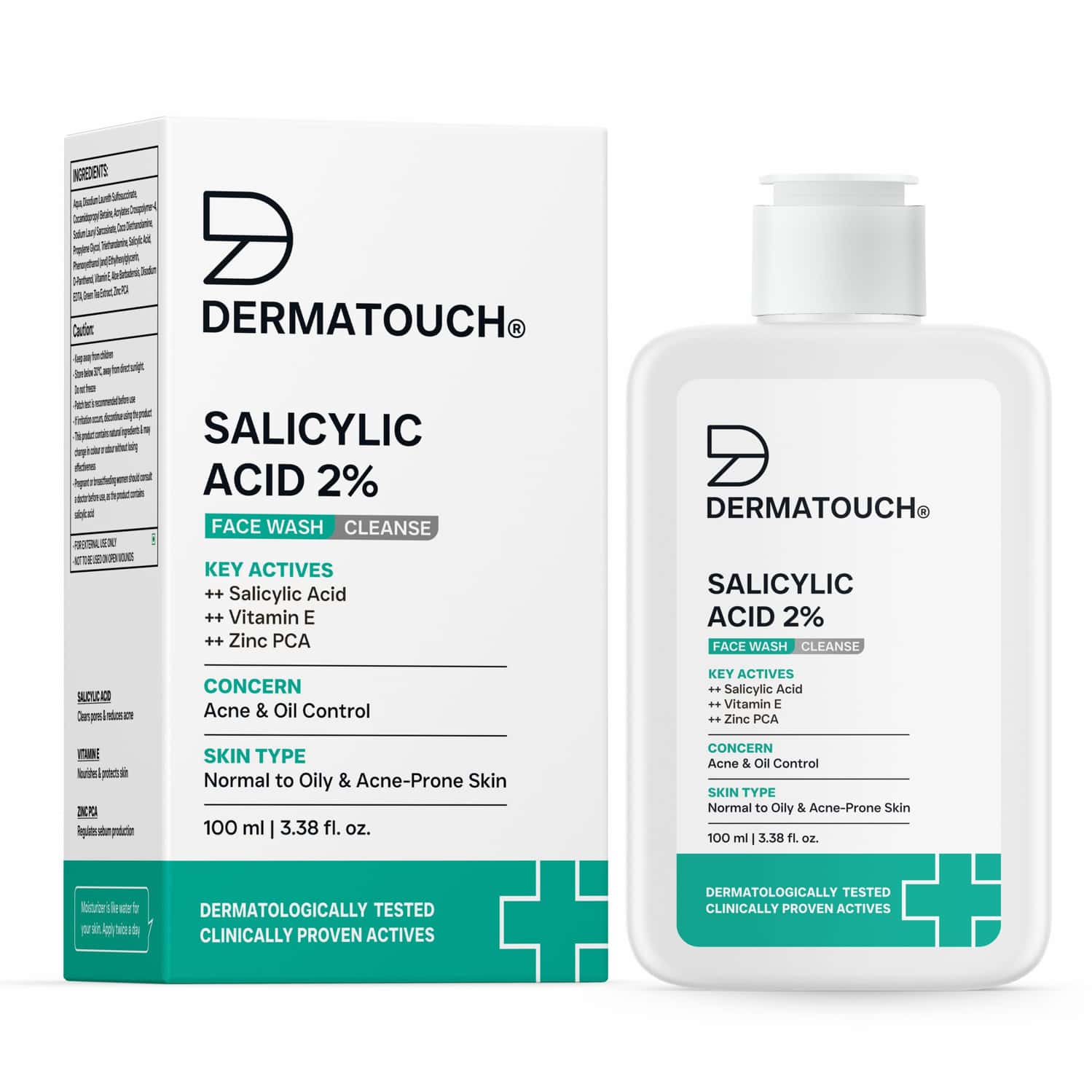 Dermatouch Salicylic Acid 2% Face Wash | For Acne & Oil Control | Suitable To All Skin Types | 100ml