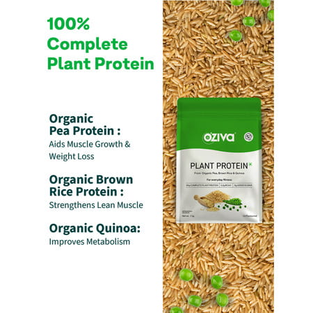 Oziva Organic Plant Protein Unflavoured (1kg) | For Everyday Fitness Clean