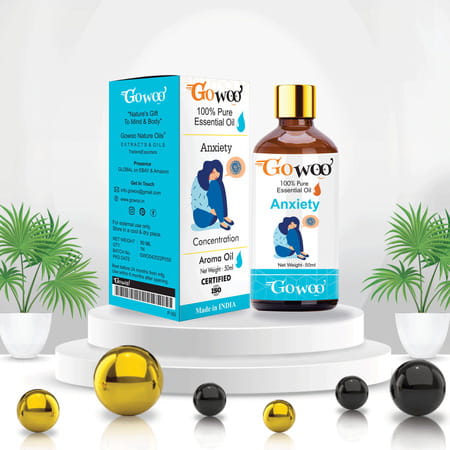 Go Woo Anxiety Blend Oil - Lavender Clary Sage Lemon And Rosemary -100% Pure And Virgin 50 Ml