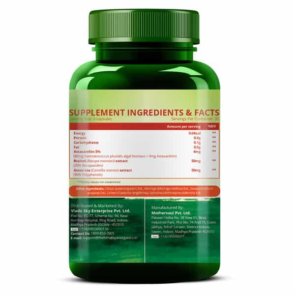 Vlado's Himalayan Organics Naturally Sourced Astaxanthin 4Mg - 60 Veg Capsules