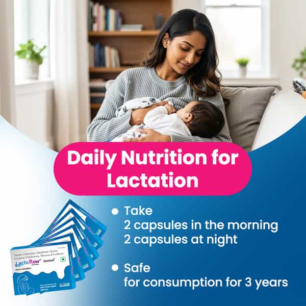 Lactoflow Lactation Capsules - Supports Milk Supply In 40 Minutes - Postnatal Recovery - 60 Caps
