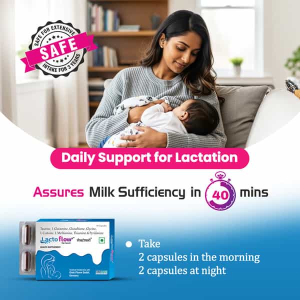Lactoflow Lactation Capsules - Supports Milk Supply In 40 Minutes - Postnatal Recovery - 60 Caps